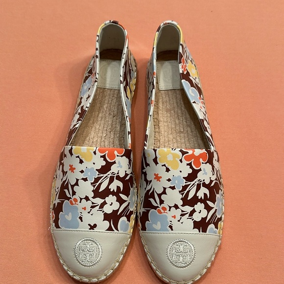 Tory Burch Shoes - New Tory Burch Hopewell Napa Leather Color Block Espadrille Flat size 8.5.